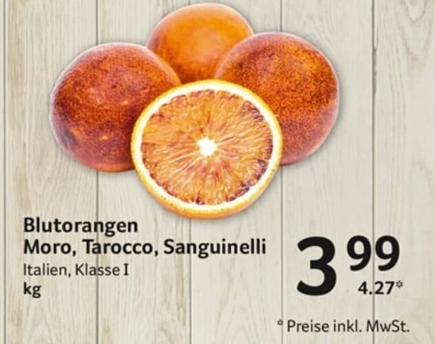 Blutorangen Moro, Tarocco, Sanguinelli 1kg Angebot bei Selgros