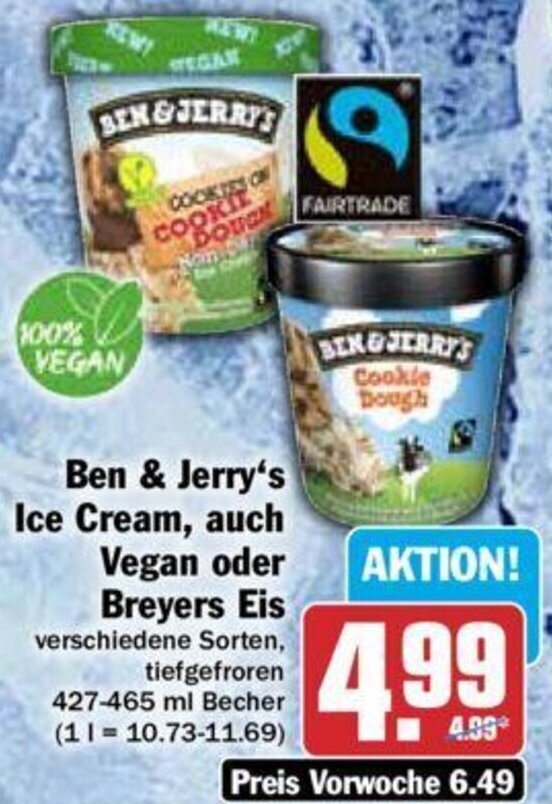 Ben & Jerry's Ice Cream, auch Vegan oder Breyers Eis 427465 ml Becher