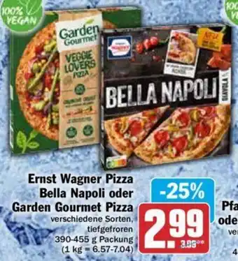 Hit Ernst Wagner Pizza Bella Napoli oder Garden Gourmet Pizza 390-455 g Packung Angebot