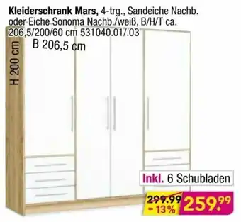 Möbel Boss Kleiderschrank Mars Angebot