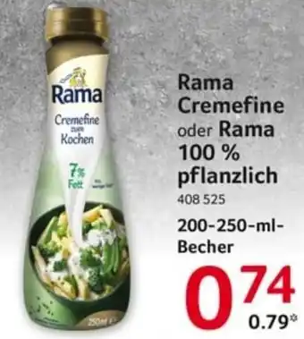 Selgros Rama Cremefine o. Kochcreme 200-250ml Angebot