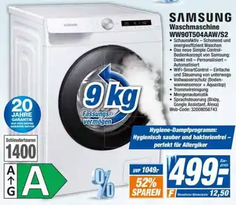 HEM Expert Samsung Waschmaschine WW90T504AAW/S2 Angebot