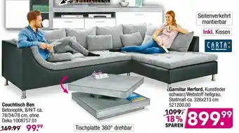 Möbel Boss Couchtisch Ben oder Garnitur Herford Angebot