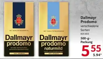 Selgros Dallmayr Prodomo Kaffee 500g Angebot