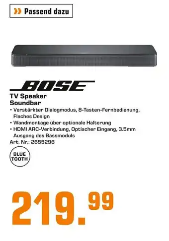 Saturn Bose TV Speaker Soundbar Angebot