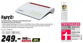 MediaMarkt FRITZ! AVM Box 7590 plus AVM FRITZ! Fon C6 WLAN Router plus IP Telefon Angebot