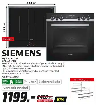 MediaMarkt Siemens PQ 521 DA 0 ZM Einbauherdset Angebot