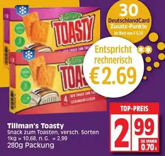 Edeka Tillman's Toasty 280 g Packung Angebot