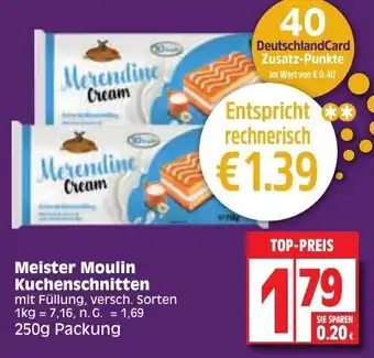 Edeka Meister Moulin Kuchenschnitten 250g Packung Angebot