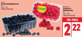 Edeka Kulturheidelbeeren 300 g Packung oder Driscoll's Himbeeren 250g Packung Angebot