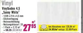 Hornbach Vinylboden 4.5 Sunny White Angebot