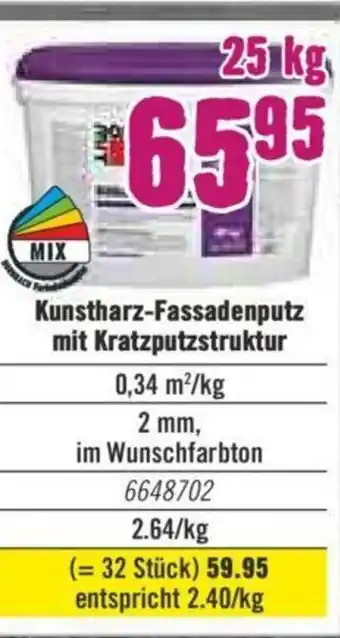 Hornbach Kunstharz Fassadenputz mit Kratzputzstruktur Angebot