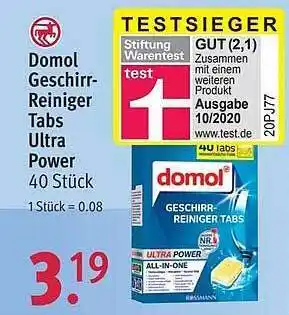 Rossmann Domol Geschirr-Reiniger Tabs Ultra Power Angebot