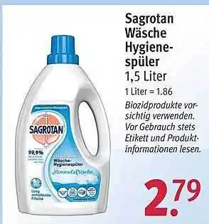 Rossmann Sagrotan Wäsche Hygiene Spüler Angebot