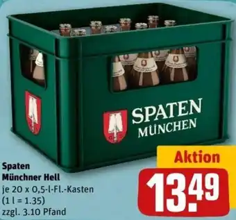 REWE Center Spaten Münchner Hell 20x0,5 L-Fl. Kasten Angebot