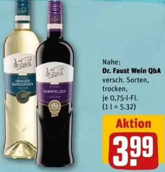 REWE Center Dr. Faust Wein QbA 0,75 L-Fl. Angebot