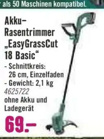 Hornbach Akku Rasentrimmer EasyGrassCut 18 Basic Angebot