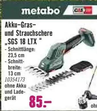 Hornbach Akku Gras und Strauchschere SGS 18 LTX Angebot