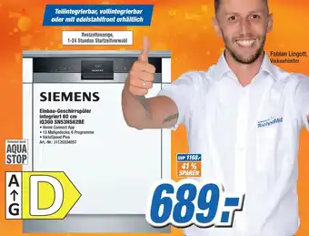 Expert Technomarkt Siemens Einbau Geschirrspüler integriert 60 cm iQ300 SN53HS62BE Angebot