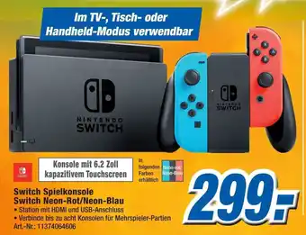 Expert Technomarkt Nintendo Switch Spielkonsole Switch Neon Rot/Neon Blau Angebot