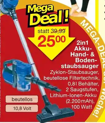 Jawoll 2in1 Akku Hand & Bodenstaubsauger Angebot