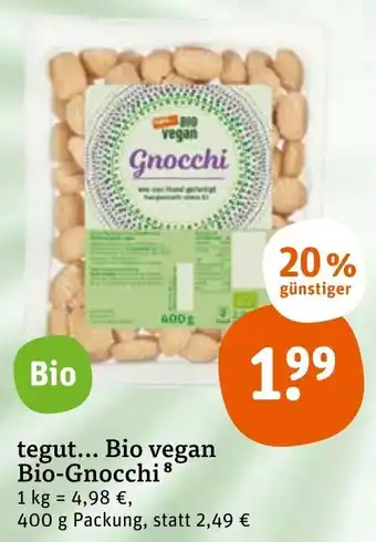 tegut tegut... Bio vegan Bio Gnocchi 400 g Packung Angebot