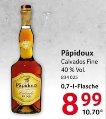 Selgros Papidoux Calvados Fine 700ml Angebot