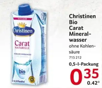 Selgros Christinen Bio Carat Mineralwasser 500ml Angebot