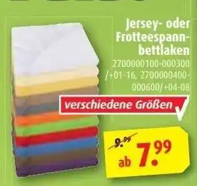 ROLLER Jersey oder Frotteespannbettlaken Angebot