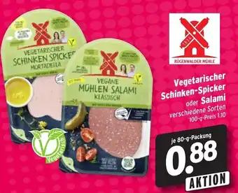 Wasgau Vegetarischer Schinken-Spicker oder Salami 80g Angebot