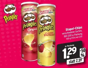 Wasgau Pringles Stapel-Chips 180-200g Angebot