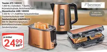 Globus Bestron Toaster ATS 1000CO oder Wasserkocher AWK 1000CO Angebot