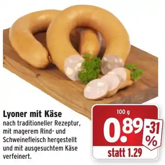 Wasgau Lyoner mit Käse 100g Angebot