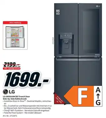 MediaMarkt LG GMX844MCBF French Door Side by Side Kühlschrank Angebot