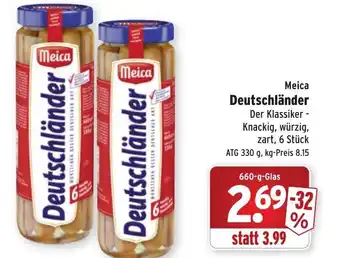 Wasgau Meica Deutschländer 660g Glas Angebot