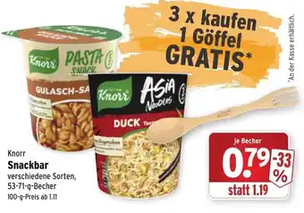 Wasgau Knorr Snackbar 53-71g Becher Angebot