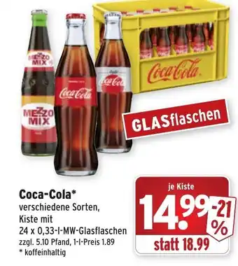 Wasgau Coca-Cola 24x0,33L Angebot