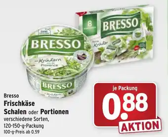 Wasgau Bresso Frischkäse Schalen oder Portionen 120-150g Angebot