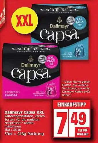 Edeka Dallmayr capsa xxl Angebot