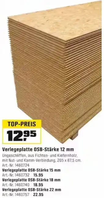 OBI Verlegeplatte OSB Stärke 12 mm Angebot