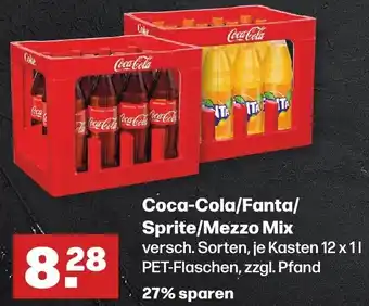 Handelshof Coca-Cola, Fanta, Sprite oder Mezzo Mix 12x1L PET Flaschen Angebot