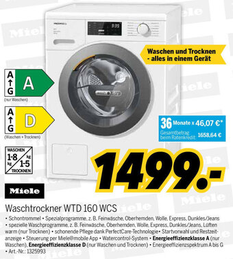 MEDIMAX Miele Waschtrockner WTD 160 WCS Angebot