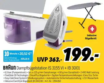 MEDIMAX Braun Dampfbügelstation IS 3155 VI+IB 3001 Angebot