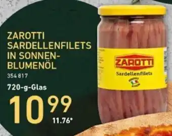 Selgros Zarotti Sardellenfilets in Sonnenblumenöl 720 g Glas Angebot