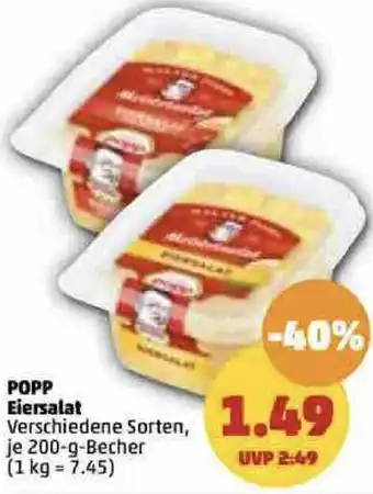 PENNY Popp Eiersalat 200 g Becher Angebot