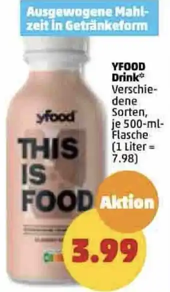 PENNY Yfood Drink 500 ml Flasche Angebot