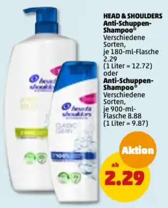 PENNY Head & Shoulders Anti Schuppen Shampoo 180 ml oder 900 ml Flasche Angebot