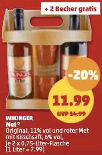 PENNY Wikinger Met 2x0,75 Liter Flasche Angebot