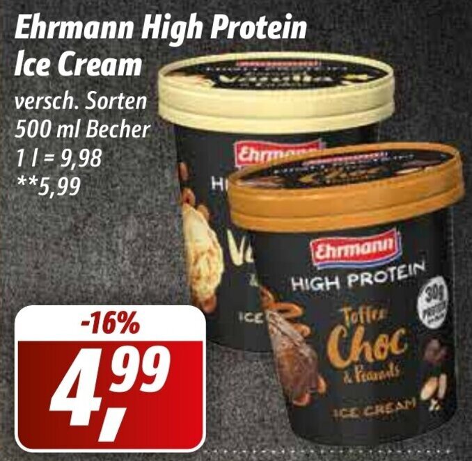 Ehrmann High Protein Pudding Ice Cream 500ml Angebot bei Simmel