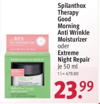 Rossmann Spilanthox Therapy Good Morning Anti Wrinkle Moisturizer oder Extreme Night Repair 50 ml Angebot